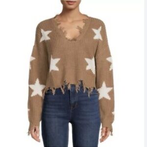 Just Polly💕 V-Neck Sweater in Tan perfect for fall season 🍂🍁